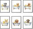 Easter Bunny Wall Art Set of 9, Vintage Spring Rabbit Canvas Prints, Cute Bunny & Easter Egg Paintings