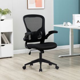Ergonomic Mesh Office Chair with Breathable Back, Adjustable Height, Padded Seat & Armrests, 250 lbs Capacity (Color: Black)