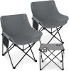 Portable Camping Chairs for Adults, 2 Pcs Oversized Lawn Chair with Folding Camping Table for Beach, Picnic, Outdoor Sports, Fishing, Rv Travel