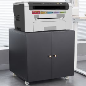 Office furniture Copier Cabinet white 2 door steel copier stand mobile pedestal file Printer Stand (Color: Black)