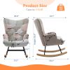 Teddy Upholstered Nursery Glider Rocking Chair - High Backrest Comfy Armchair | Versatile Accent Chair for Living Room, Bedroom, Offices