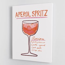 Recipe Aperol Spritz Canvas Print or Poster (Type: Standard Framed Canvas Print, size: 28" x 20" / 70cm x 50cm approx)
