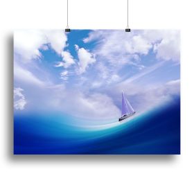 The Blue Sea Canvas Print or Poster (Type: Standard Framed Canvas Print, size: 40" x 26" / 100cm x 65cm (approx))
