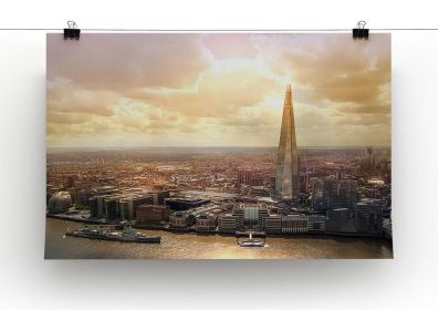 Shard of Glass at sunset Canvas Print or Poster (Type: Standard Framed Canvas Print, size: 16" x 12" / 42cm x 30cm (approx))