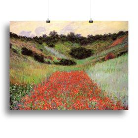 Poppy Field of Flowers in Giverny by Monet Canvas Print or Poster (Type: Poster Print, size: 12" x 8" / 30cm x 20cm (approx))