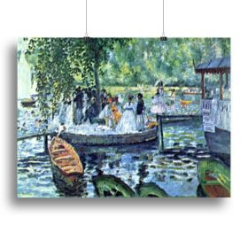 La Grenouillere1 by Renoir Canvas Print or Poster (Type: Standard Framed Canvas Print, size: 16" x 12" / 42cm x 30cm (approx))