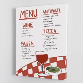 Italian Menu Canvas Print or Poster (Type: Poster Print, size: 32" x 24" / 80cm x 60cm approx)