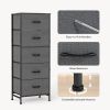 48IN Dresser For Bedroom With 5 Fabric Drawers Nightstand Wardrobe Steel Frame Closet For Clothes Storage Cabinet Furniture