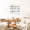 Easter Bunny Wall Art Set of 9, Vintage Spring Rabbit Canvas Prints, Cute Bunny & Easter Egg Paintings