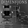 Gaming Chair with Pocket Spring Cushion and Footrest, Ergonomic Computer Chair for Adults, Breathable PU Leather Game Chair