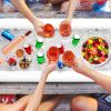 Inflatable Serving Bars Ice Buffet Salad Serving Trays Food Drink Holder Cooler Containers Indoor Outdoor BBQ Picnic Pool Party Supplies Luau Cooler w