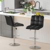 Modern Bar Stools Set of 2 with Back and Heavy-duty Metal Base and Footrest