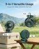 Camping Fan with Remote Control - 12000mAh Rechargeable Battery Powered Fan, Camping Fans for Tents with LED light & Hanging Hook