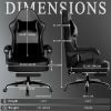 Gaming Chair with Pocket Spring Cushion and Footrest, Ergonomic Computer Chair for Adults, Breathable PU Leather Game Chair