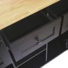 Kitchen Cart with Rubber wood Drop-Leaf Countertop ,Cabinet door internal storage racks