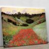 Poppy Field of Flowers in Giverny by Monet Canvas Print or Poster