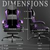 Gaming Chair with Pocket Spring Cushion and Footrest, Ergonomic Computer Chair for Adults, Breathable PU Leather Game Chair