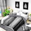 3-Piece Black & White Tribal Pattern Bedding Set (Queen/King/Cal King) - Quilted Microfiber Bedspread + Pillow Shams