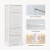 48IN Dresser For Bedroom With 5 Fabric Drawers Nightstand Wardrobe Steel Frame Closet For Clothes Storage Cabinet Furniture