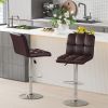 Modern Bar Stools Set of 2 with Back and Heavy-duty Metal Base and Footrest