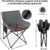 Portable Camping Chairs for Adults, 2 Pcs Oversized Lawn Chair with Folding Camping Table for Beach, Picnic, Outdoor Sports, Fishing, Rv Travel