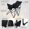 Portable Camping Chairs for Adults, 2 Pcs Oversized Lawn Chair with Folding Camping Table for Beach, Picnic, Outdoor Sports, Fishing, Rv Travel